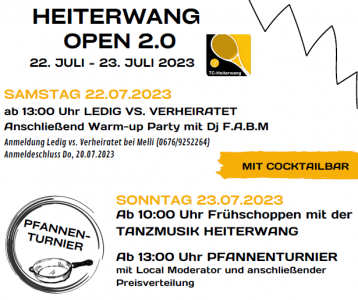 Einladung zu den Heiterwang Open von 22.07.-23.07.2023